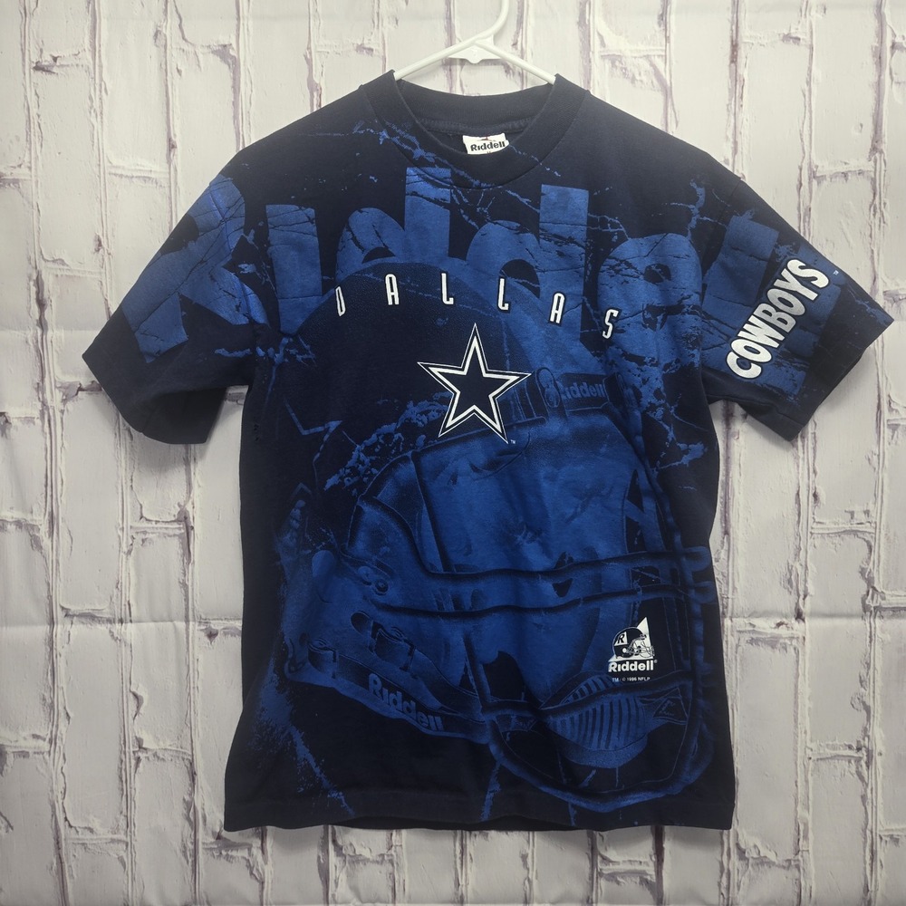 Vintage 1996 Riddell‎ Dallas Cowboys TShirt Men's Sz Medium Full Front Graphic